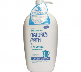 Sữa tắm trắng dưỡng da chiết xuất từ sữa tươi UV White, Follow Me Nature's Path Nhật Bản 1000ml