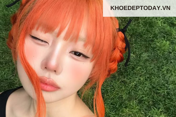 Nhuộm tóc màu cam đào có cần tẩy không?