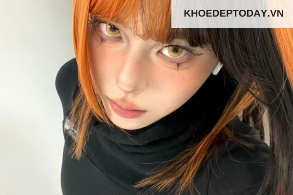 Tóc cam đen highlight
