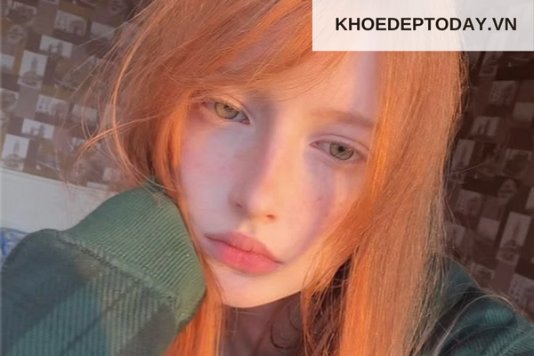 Các kiểu biến tấu của tóc nhuộm màu cam đào